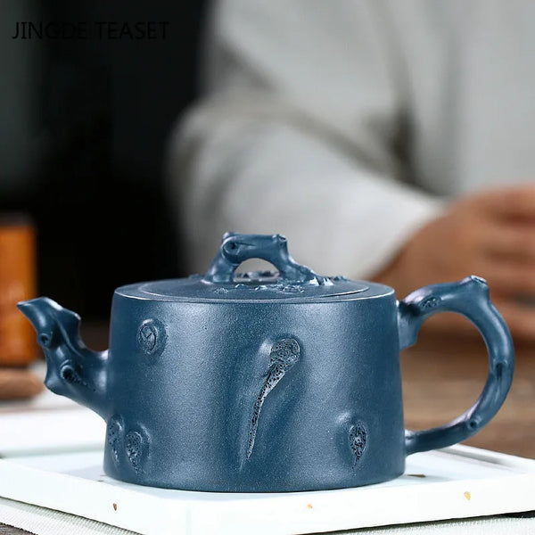 Blue Plum Tree Clay Teapot-ToShay.org