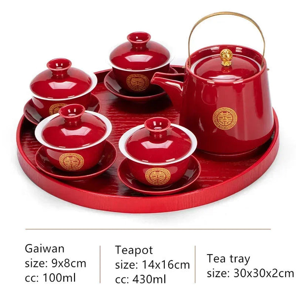 Red Ceramic Tea Sets-ToShay.org