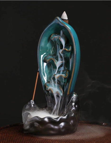 Lotus Fish Waterfall Incense Burner-ToShay.org