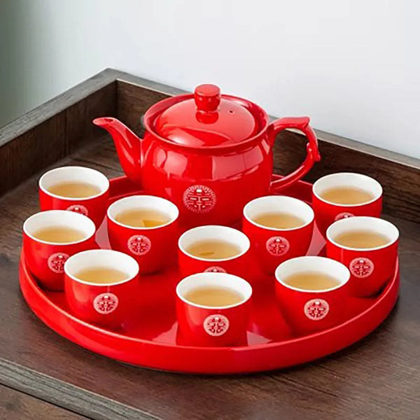 Red Ceramic Tea Sets-ToShay.org