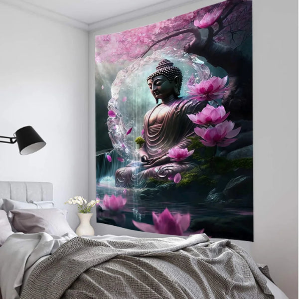 Buddha Lotus Tapestry-ToShay.org