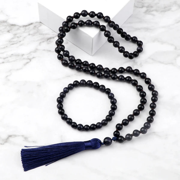 Blue Sandstone Mala Beads-ToShay.org