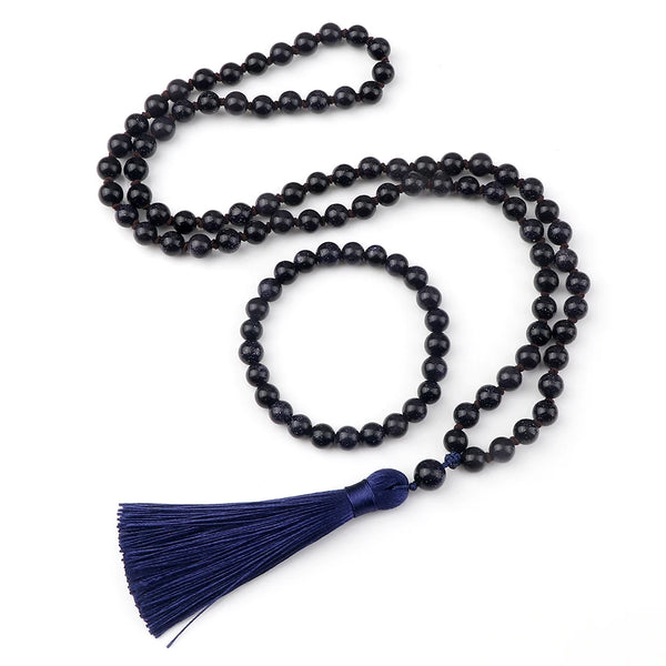 Blue Sandstone Mala Beads-ToShay.org