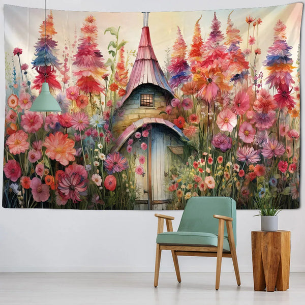 Mushroom House Tapestry-ToShay.org