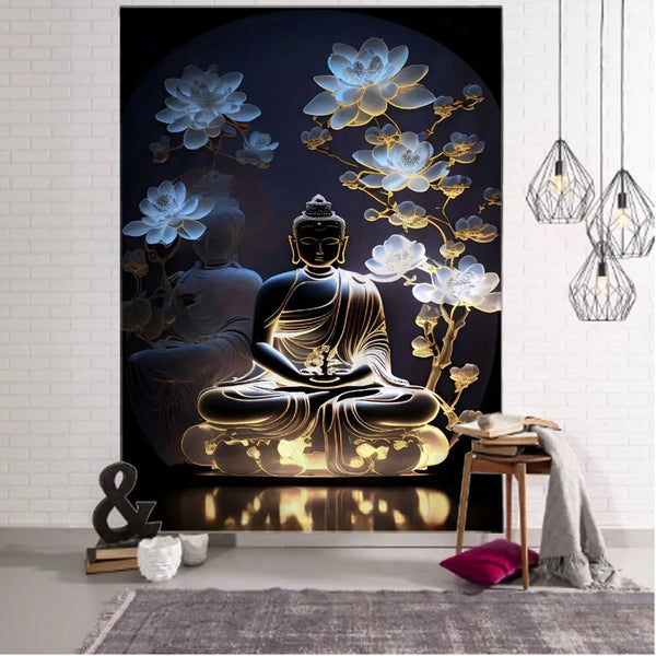 Buddha Lotus Tapestry-ToShay.org