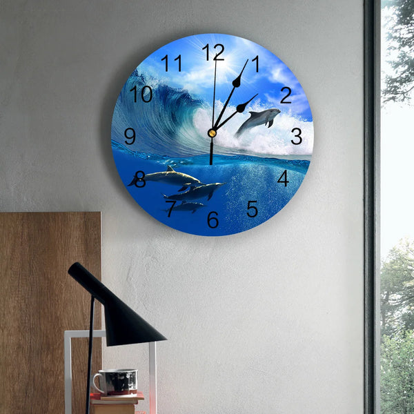 Sea Wave Dolphin Wall Clock-ToShay.org