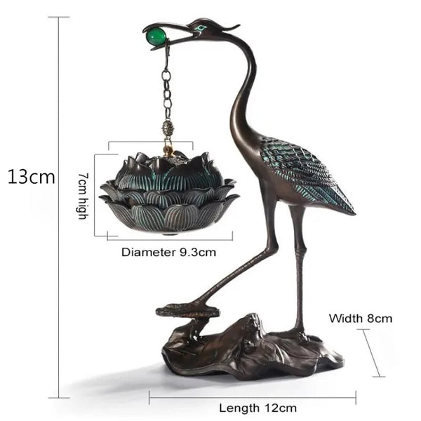 Crane Lotus Incense Burner-ToShay.org