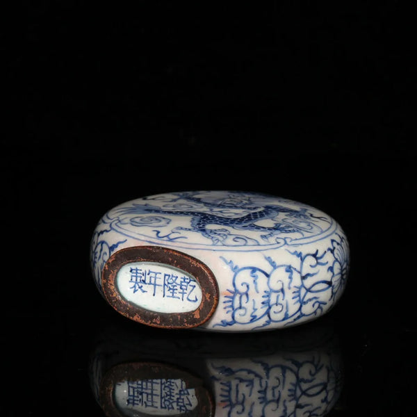 Blue White Dragon Snuff Bottle-ToShay.org