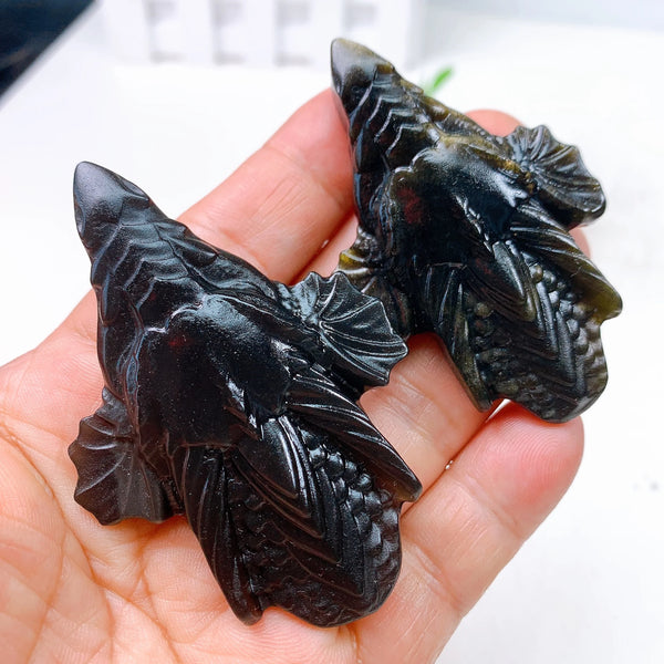 Black Obsidian Dragon Skull-ToShay.org