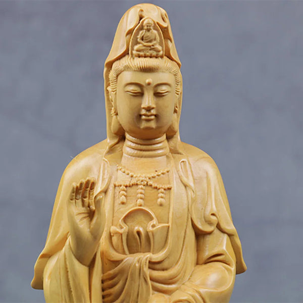 Wood Guanyin-Ru Buddha-ToShay.org