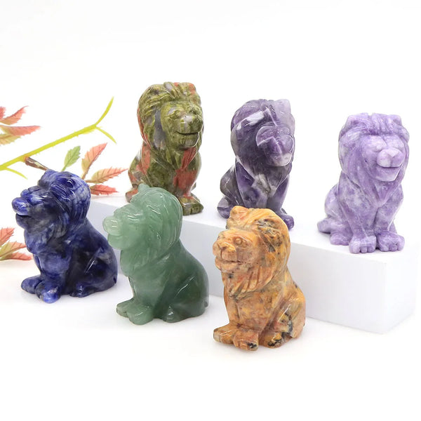 Mixed Crystal Lion Statues-ToShay.org