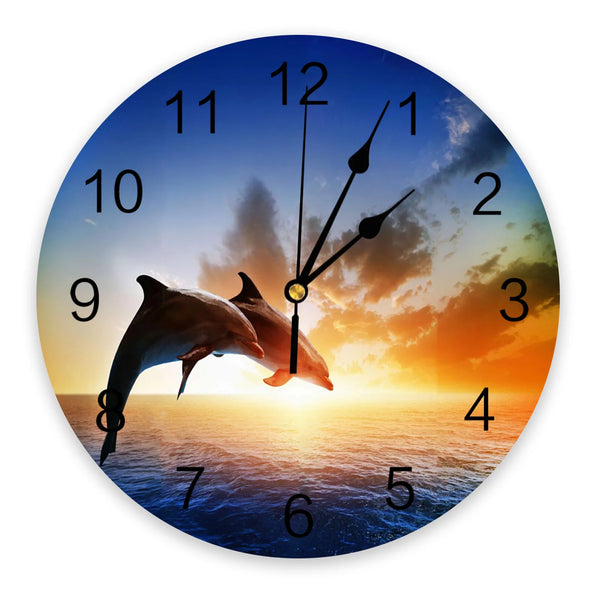 Sea Wave Dolphin Wall Clock-ToShay.org