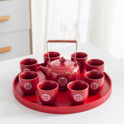 Red Ceramic Tea Sets-ToShay.org