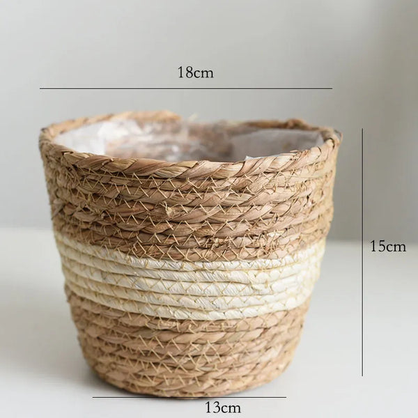 Straw Pot Plant Basket-ToShay.org