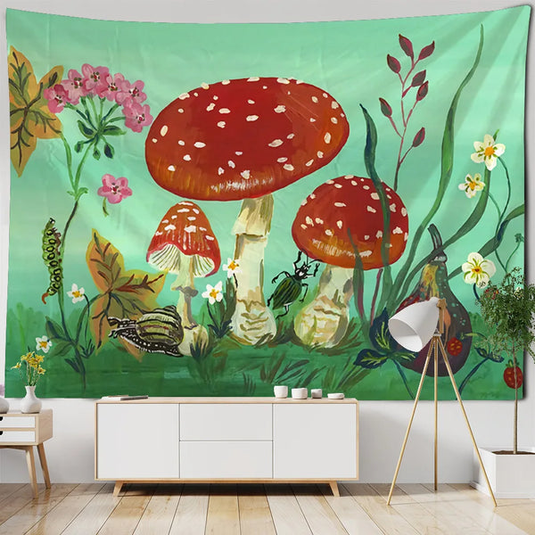 Mushroom Forest Art Tapestry-ToShay.org