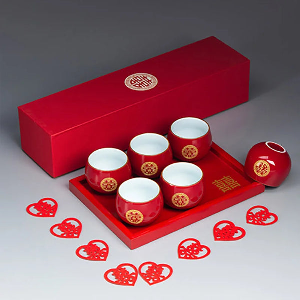 Red Ceramic Tea Cups-ToShay.org