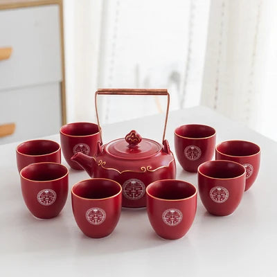 Red Ceramic Tea Sets-ToShay.org