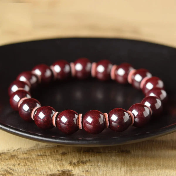 Red Cinnabar Bead Bracelet-ToShay.org