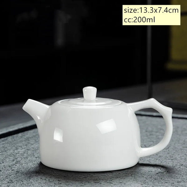 White Porcelain Teapot-ToShay.org