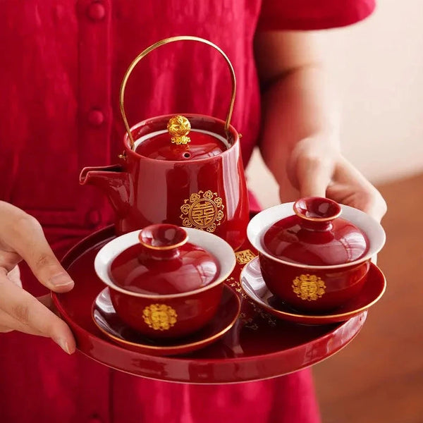 Red Ceramic Tea Sets-ToShay.org