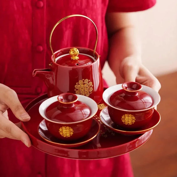 Red Ceramic Tea Sets-ToShay.org