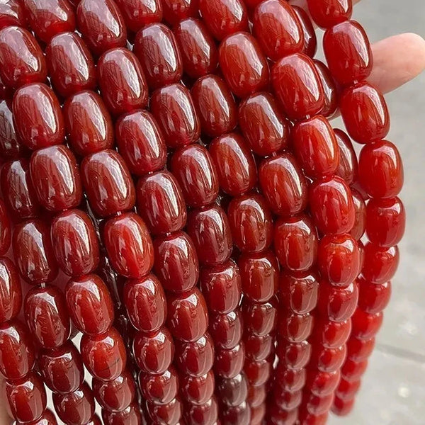 Red Agate Barrel Beads-ToShay.org