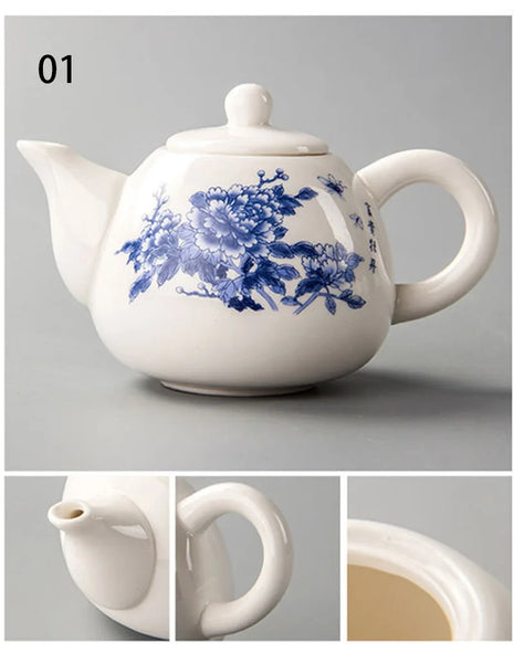 White Painted Ceramic Teapot-ToShay.org