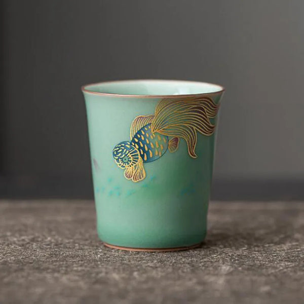 Celadon Green Porcelain Tea Cups-ToShay.org