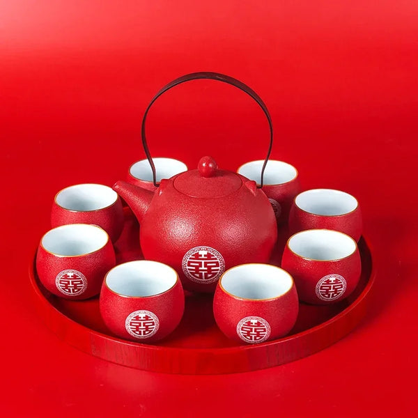 Red Ceramic Tea Sets-ToShay.org