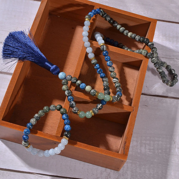 Green Zebra Stone Mala Beads-ToShay.org