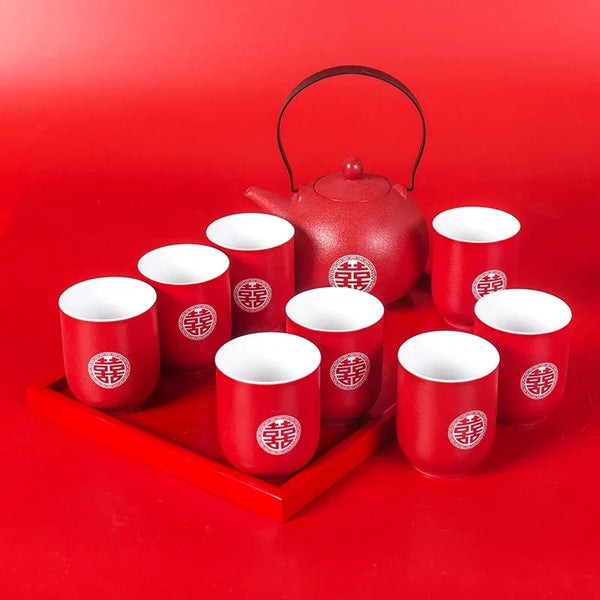 Red Ceramic Tea Sets-ToShay.org