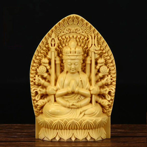 Wood Guan Yin Buddha-ToShay.org