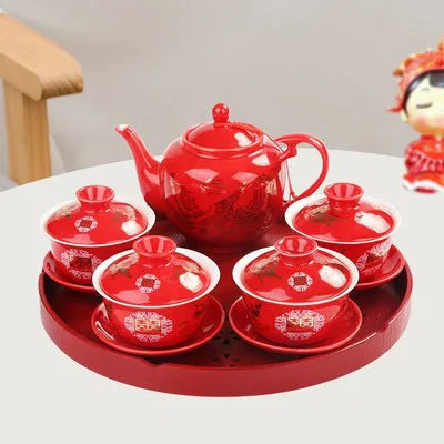 Red Gaiwan Tea Sets-ToShay.org