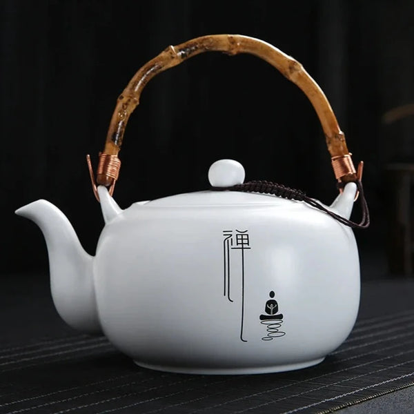 White Ceramic Beam Teapot-ToShay.org