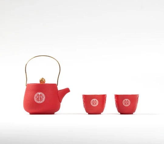 Red Ceramic Tea Set-ToShay.org