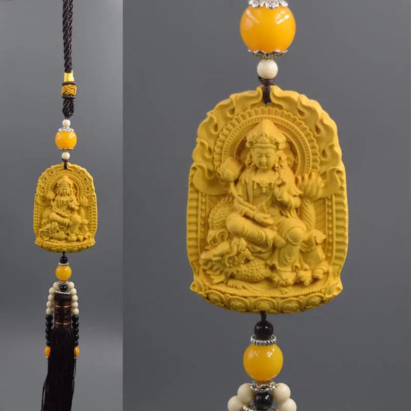 Wood Guanyin Buddha Pendant-ToShay.org