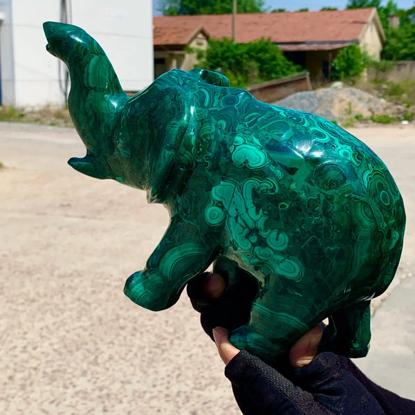 Green Malachite Elephant-ToShay.org