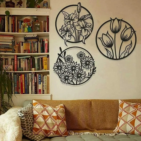 Black Flower Wall Art-ToShay.org