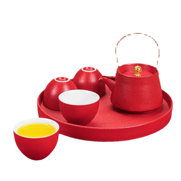 Red Ceramic Tea Sets-ToShay.org