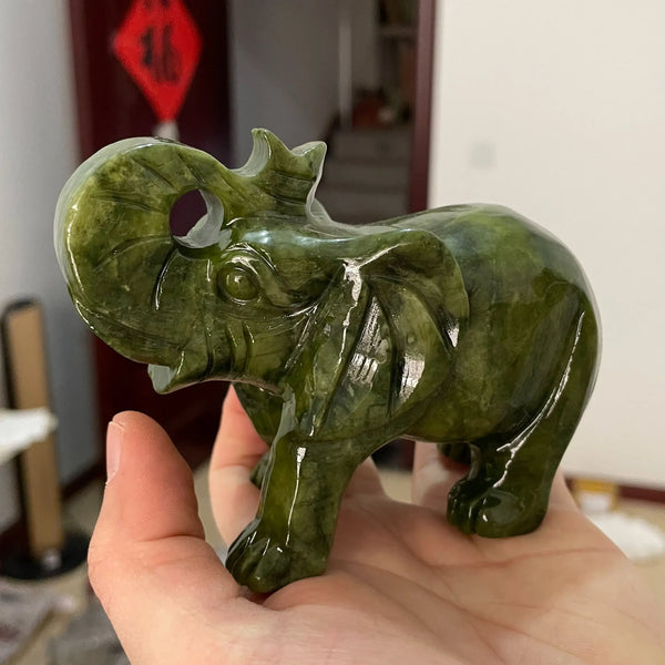 Green Jade Elephant Statue-ToShay.org