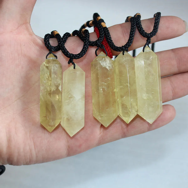 Yellow Citrine Crystal Pendant-ToShay.org