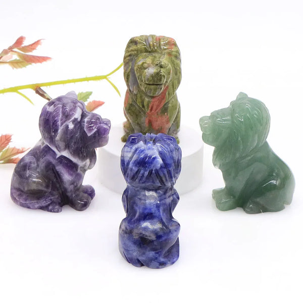 Mixed Crystal Lion Statues-ToShay.org