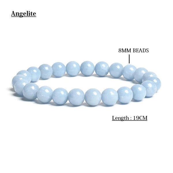 Blue Angelite Bead Bracelets-ToShay.org