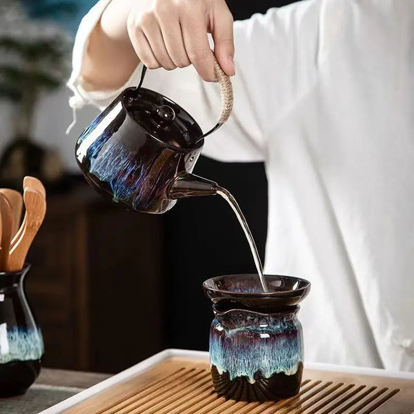 Blue Glazed Ceramic Teapot-ToShay.org