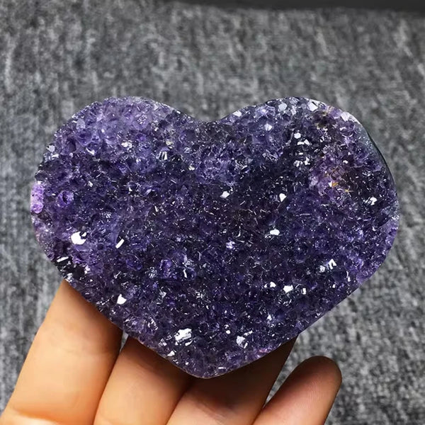 Purple Amethyst Cluster Heart-ToShay.org