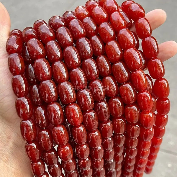 Red Agate Barrel Beads-ToShay.org