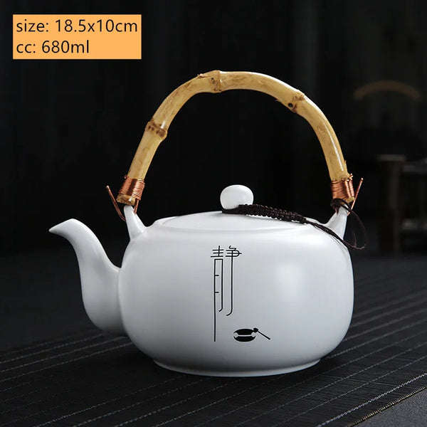 White Ceramic Beam Teapot-ToShay.org