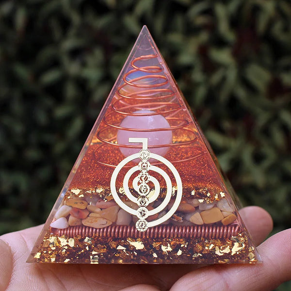 Energy Pink Crystal Orgonite Pyramid-ToShay.org