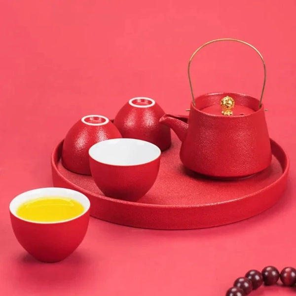 Red Ceramic Tea Sets-ToShay.org