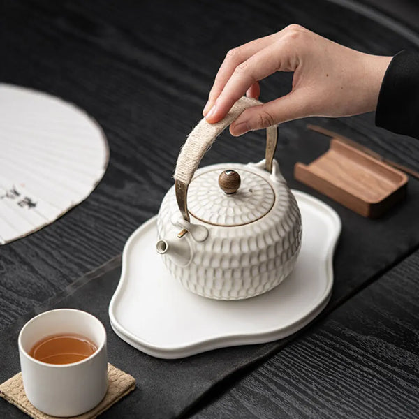 White Pottery Teapot-ToShay.org